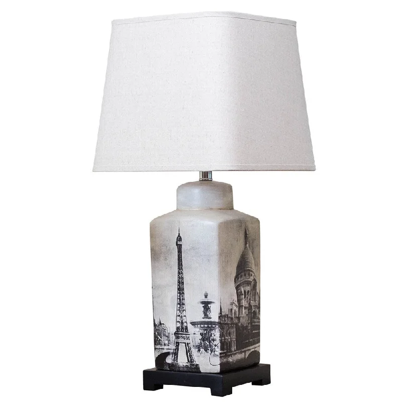 glass table lamps with a frosted surface for soft light diffusionglass table lamps with a frosted surface for soft light diffusionBombay Outlet Parisian Scenery Rectangular Table Lamp