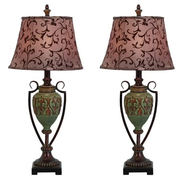 crystal table lamps with dazzling prisms for a glamorous effectcrystal table lamps with dazzling prisms for a glamorous effectCasa Cortes Napa Scrolls Handcrafted Table Lamp (Set of 2)