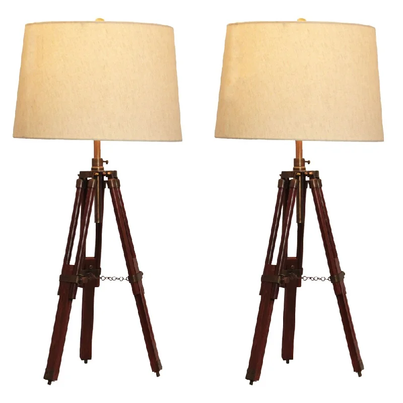 wooden table lamps with natural grain for a warm and organic feelwooden table lamps with natural grain for a warm and organic feelCasa Cortes Surveyor Tripod Table Lamp (Set of 2)