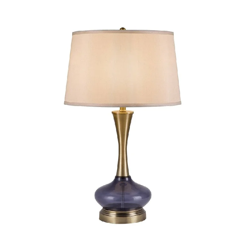 mid century modern table lamps with iconic designs for a stylish studymid century modern table lamps with iconic designs for a stylish studyCatalina Kinley 19953-001 3-Way 27-Inch Blue Glass and Antique Brass Table Lamp w Natural Linen Mod Drum Shade, Bulb Included