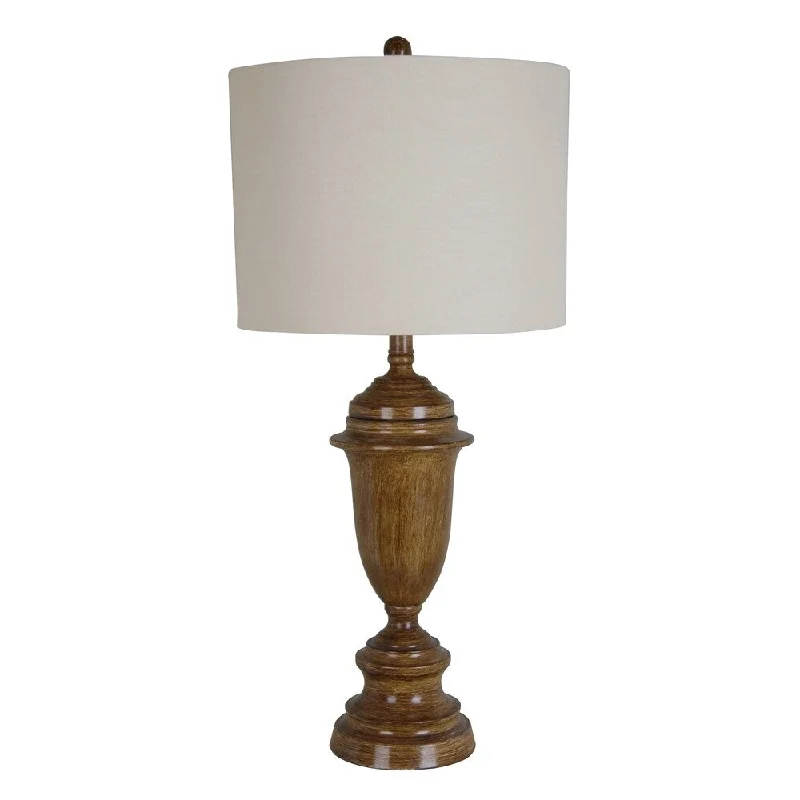 mid century modern table lamps with iconic designs for a stylish studymid century modern table lamps with iconic designs for a stylish studyCatalina Metal Table Lamp with Faux Wood Finish and Round Hardback Shade