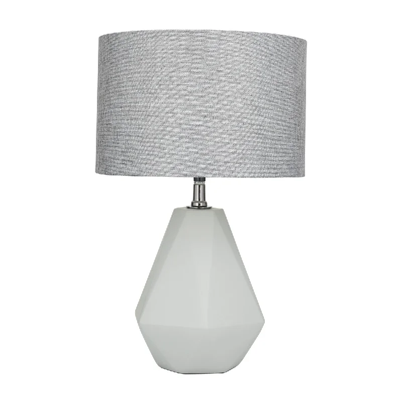 wooden table lamps with natural grain for a warm and organic feelwooden table lamps with natural grain for a warm and organic feelCement Stone Geometric Room Table Lamp with Drum Shade - Gray - Roche River Decor