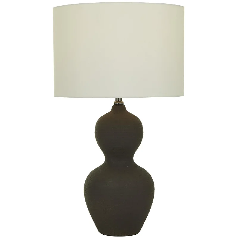 coastal style table lamps with nautical elements for beach housescoastal style table lamps with nautical elements for beach housesCeramic Gourd Style Base Room Table Lamp with Drum Shade - Black - CosmoLiving by Cosmopolitan