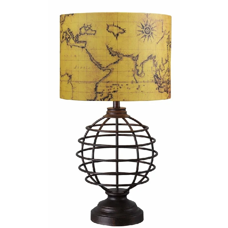 industrial style table lamps with exposed bulbs for loft apartmentsindustrial style table lamps with exposed bulbs for loft apartmentsCholet Map Print Shade Bronze Finish Table Lamp