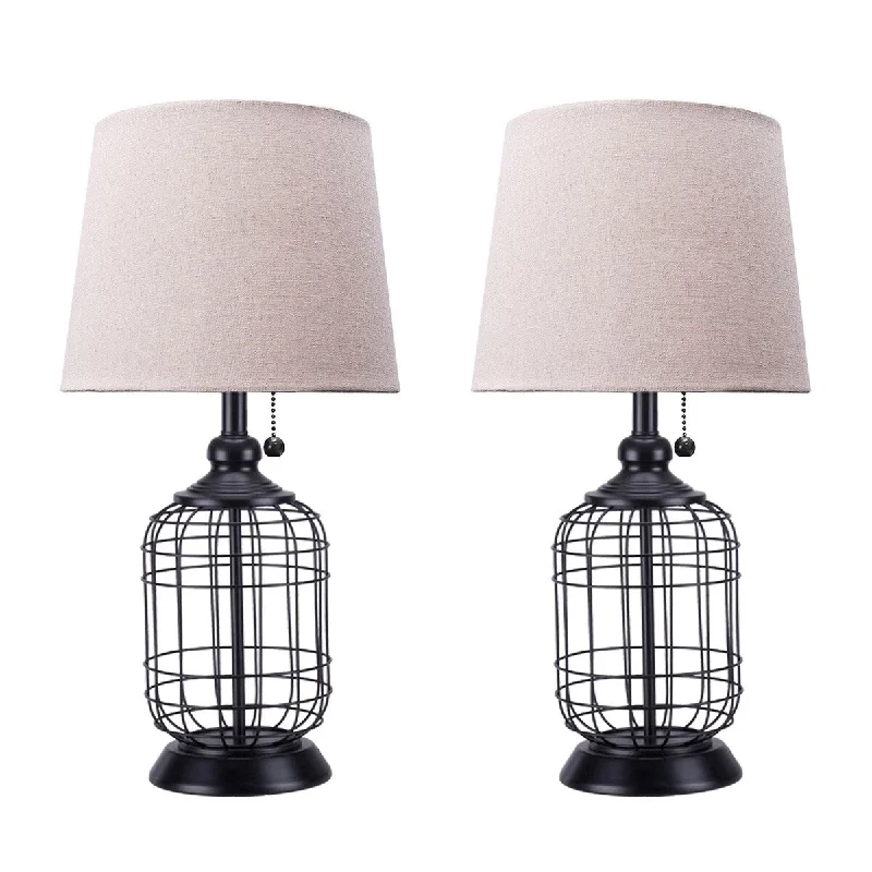 ceramic table lamps with hand painted designs for an artistic touchceramic table lamps with hand painted designs for an artistic touchCO-Z 18" Industrial Birdcage Table Lamp, Set of 2