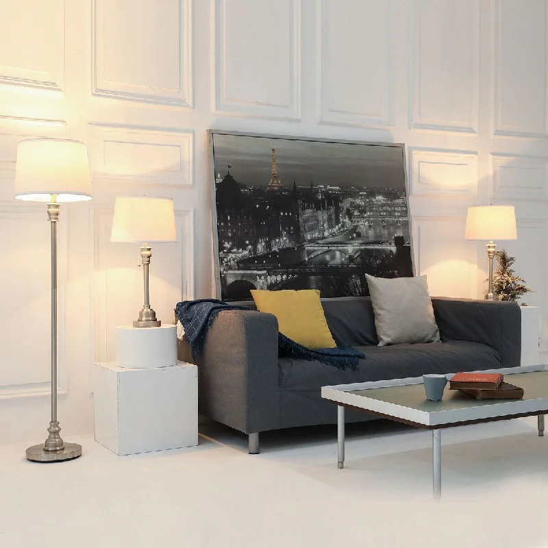 crystal table lamps with dazzling prisms for a glamorous effectcrystal table lamps with dazzling prisms for a glamorous effectCO-Z Modern 3-Piece Lamp Set Floor and Table Lamps, Brushed Steel