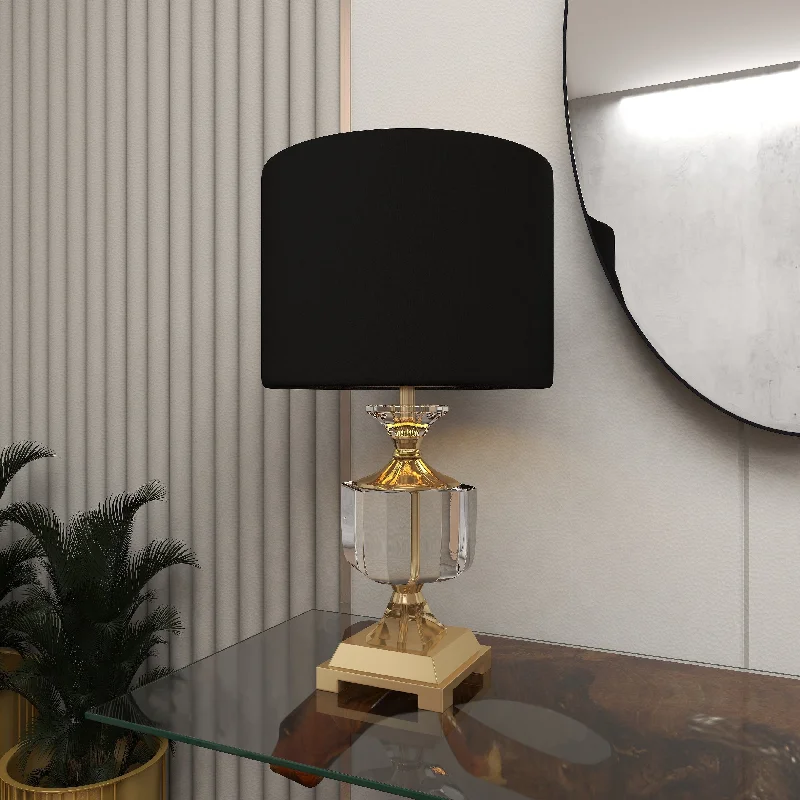 leather table lamps with a distressed texture for a rugged charmleather table lamps with a distressed texture for a rugged charmCrystal Room Table or Buffet Lamp with Black Shade and Gold Accents - Black or Gold - Roche River Decor