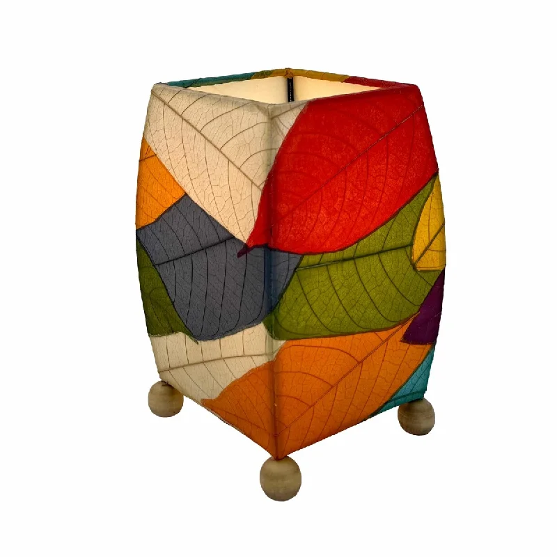 glass table lamps with a frosted surface for soft light diffusionglass table lamps with a frosted surface for soft light diffusionEangee Handmade Mini Square Cocoa Leaf Lamp