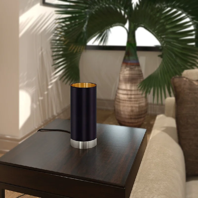 fabric table lamps with a linen shade for a relaxed and breathable lookfabric table lamps with a linen shade for a relaxed and breathable lookEglo Maserlo 1-light Matte Nickel Cylinder Table Lamp