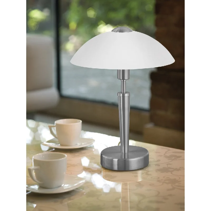 mid century modern table lamps with iconic designs for a stylish studymid century modern table lamps with iconic designs for a stylish studyEglo Solo 1- light Matte Nickel Table Lamp with Frosted Glass