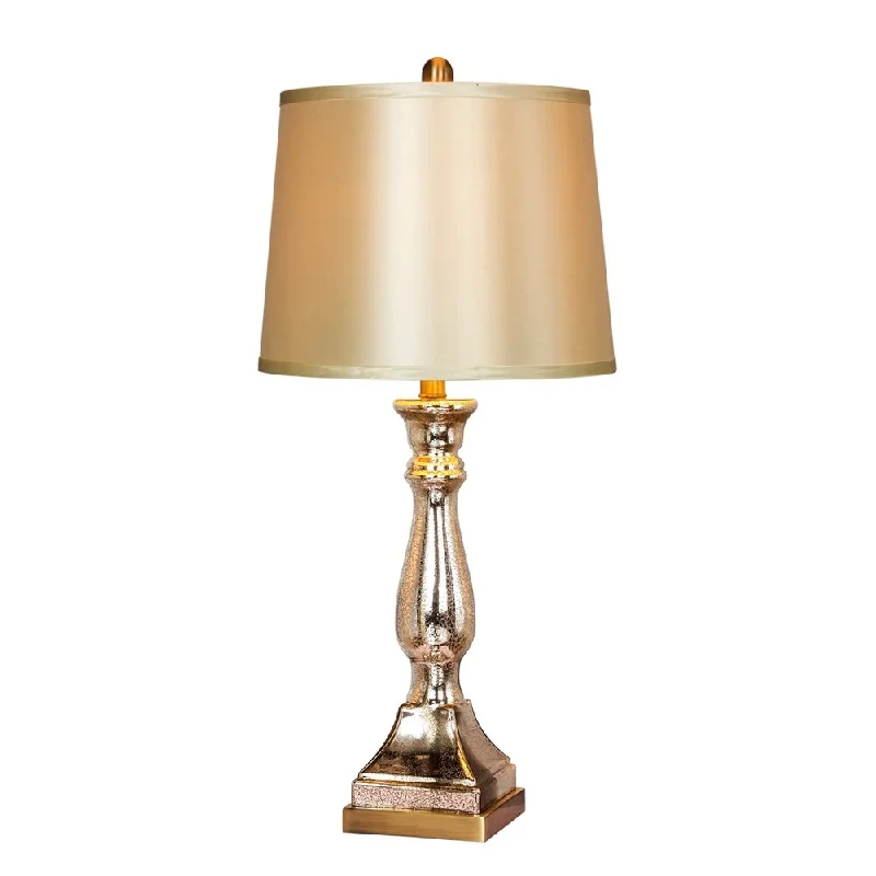 metal table lamps with a matte black finish for a sleek appearancemetal table lamps with a matte black finish for a sleek appearanceFangio Lighting's 5160 28 in. Mercury Glass & Antique Brass Table Lamp