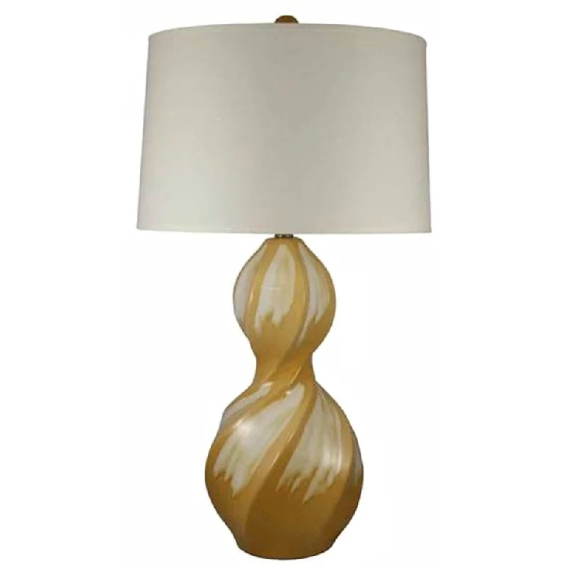 wooden table lamps with natural grain for a warm and organic feelwooden table lamps with natural grain for a warm and organic feelFangio Lighting's #8657 AC 27 in. Twisted Spiral Ceramic Table Lamp in Amber Crackle