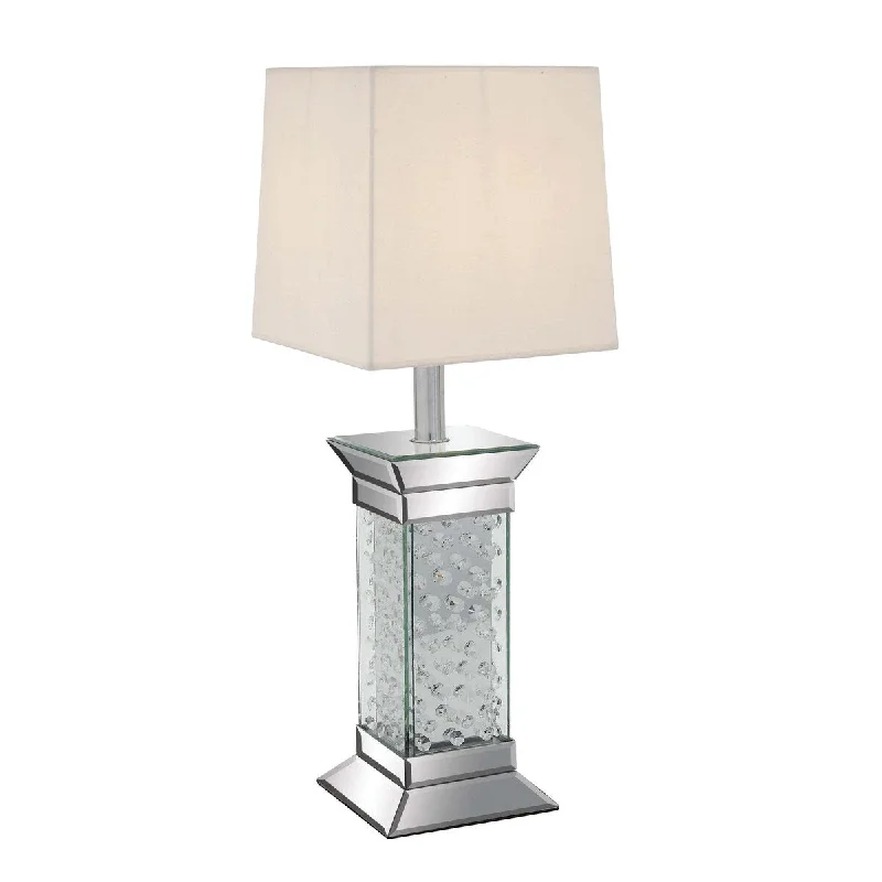 bohemian table lamps with colorful patterns for eclectic bedroomsbohemian table lamps with colorful patterns for eclectic bedroomsGlass Mirrored Room Table Lamp - Silver - Roche River Decor