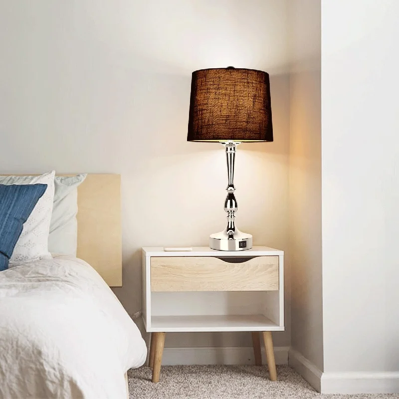 wooden table lamps with natural grain for a warm and organic feelwooden table lamps with natural grain for a warm and organic feelGourd Table Lamp (chrome plated) - 7*7*8