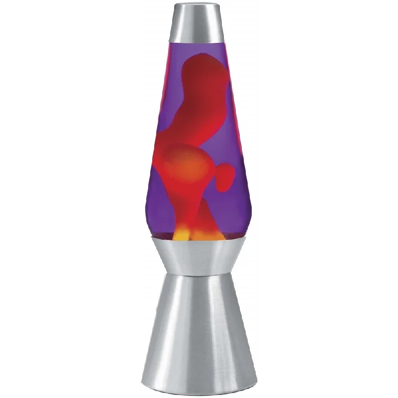 bohemian table lamps with colorful patterns for eclectic bedroomsbohemian table lamps with colorful patterns for eclectic bedroomsGrande Yellow/ Purple 27-inch Lava Lamp with Silver Base