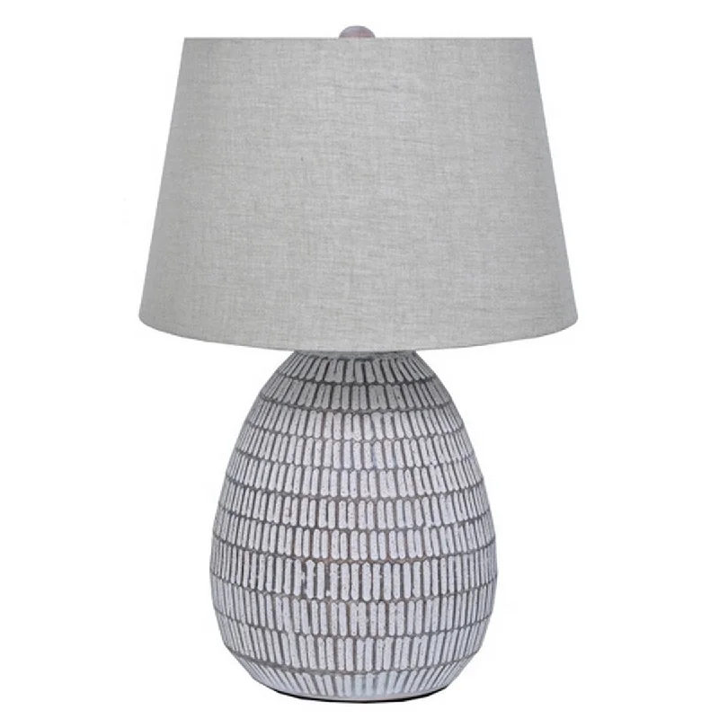 rustic farmhouse table lamps for cozy kitchensrustic farmhouse table lamps for cozy kitchensGyen 29 Inch Table Lamp, Antique White Pattern Pot Base, Gray Empire Shade