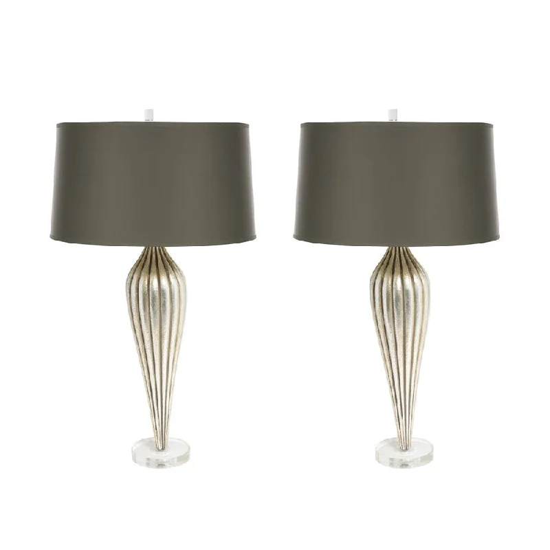 rustic farmhouse table lamps for cozy kitchensrustic farmhouse table lamps for cozy kitchensHandmade Aidan Gray Penelope Lamp, Set of 2 - Silver