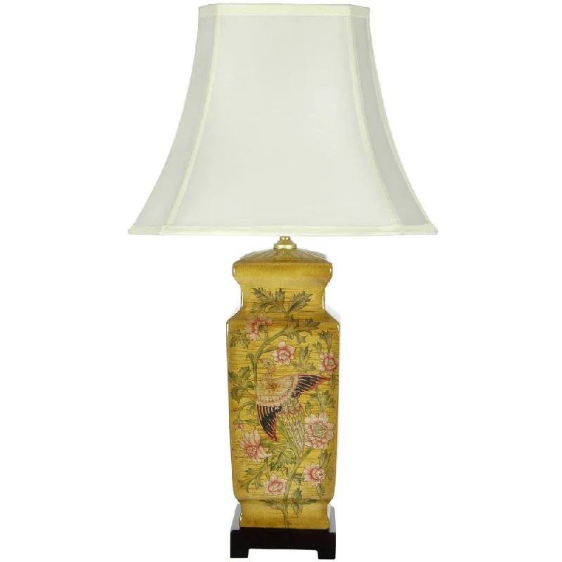 ceramic table lamps with hand painted designs for an artistic touchceramic table lamps with hand painted designs for an artistic touchHandmade Birds and Flowers Wooden Design Porcelain Lamp - 14.75"W x 14.75"D x 27.5"H
