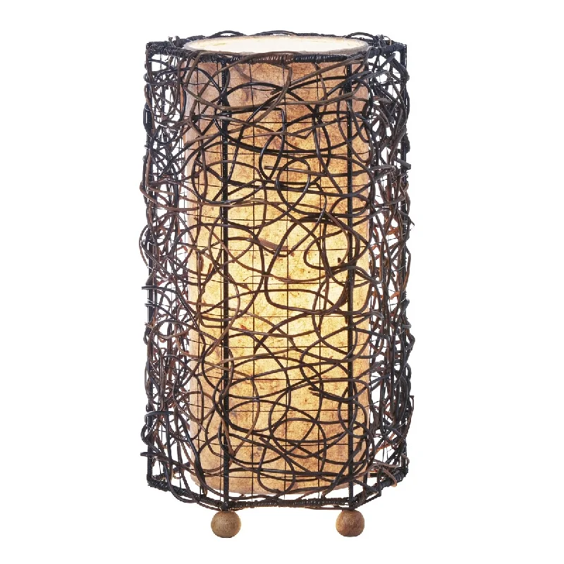 bohemian table lamps with colorful patterns for eclectic bedroomsbohemian table lamps with colorful patterns for eclectic bedroomsHandmade Natural Nito Table Lamp - 7 x 7 x 17