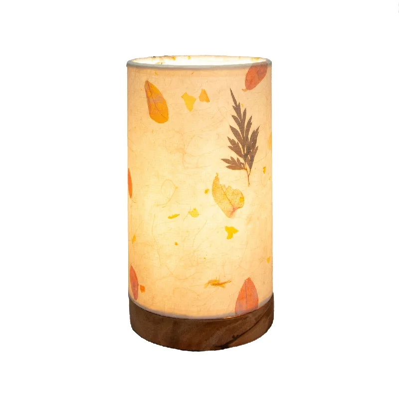 wooden table lamps with natural grain for a warm and organic feelwooden table lamps with natural grain for a warm and organic feelHandmade Paper Cylinder Mini Fern Lamp