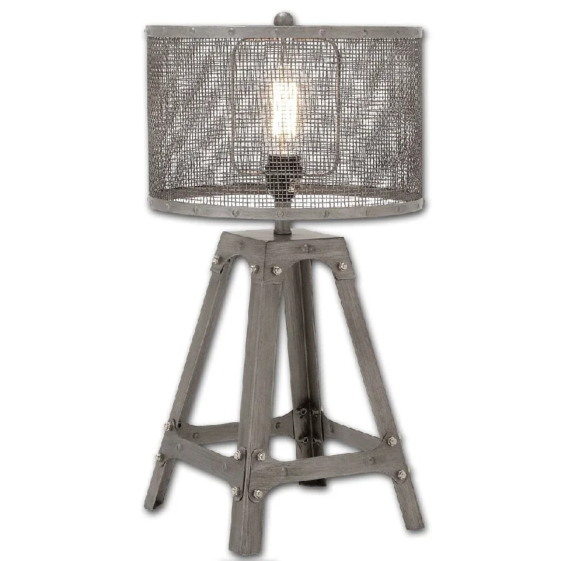 metal table lamps with a matte black finish for a sleek appearancemetal table lamps with a matte black finish for a sleek appearanceIndustrial Cage Metal Table Lamp - Silver