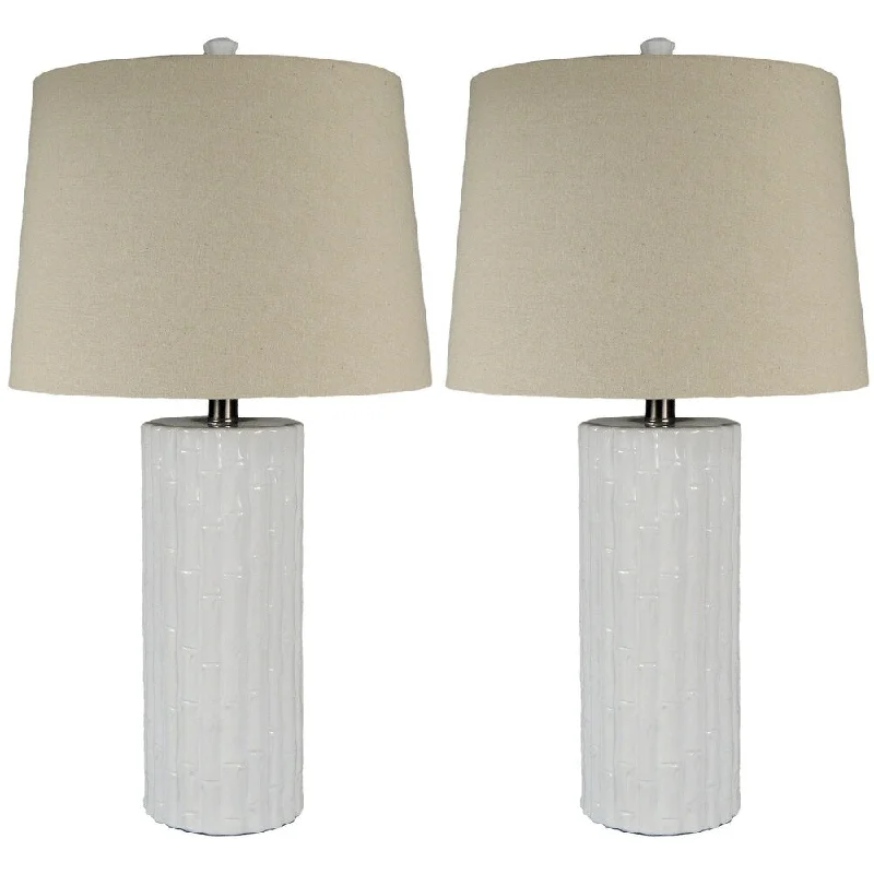 asian inspired table lamps with bamboo accents for a zen atmosphereasian inspired table lamps with bamboo accents for a zen atmosphereJT Lighting Bamboo Ceramic Lamp Set of 2 - 26 inches