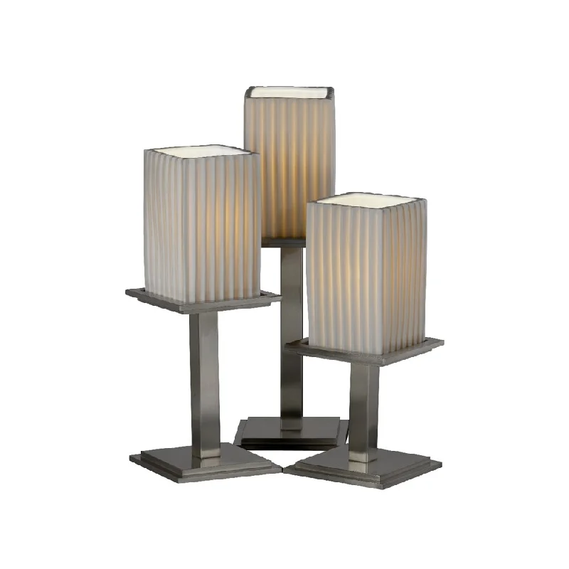 gothic style table lamps with dark finishes for a mysterious lookgothic style table lamps with dark finishes for a mysterious lookJustice Design Limoges-Montana 3-light Portable, Pleats