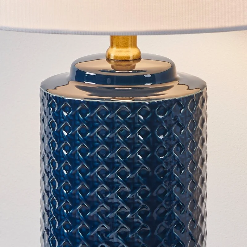 glass table lamps with a frosted surface for soft light diffusionglass table lamps with a frosted surface for soft light diffusionKAWOTI 21.75 Inch Blue Ceramics Table Lamp with Drum Shade