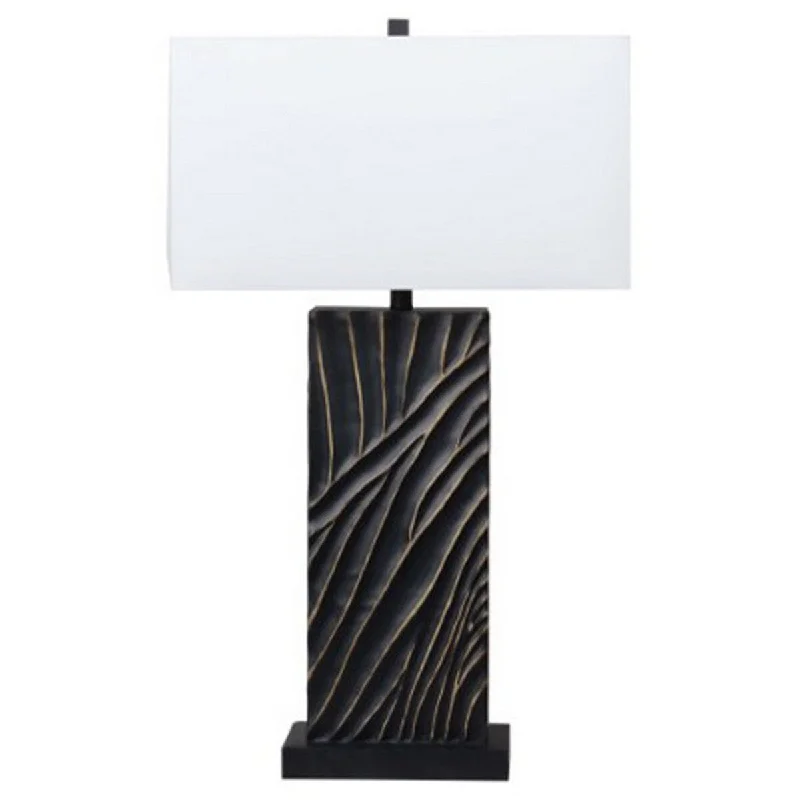 crystal table lamps with dazzling prisms for a glamorous effectcrystal table lamps with dazzling prisms for a glamorous effectLen Table Lamp, White Rectangular Shade, Unique Lined Design Black Pedestal