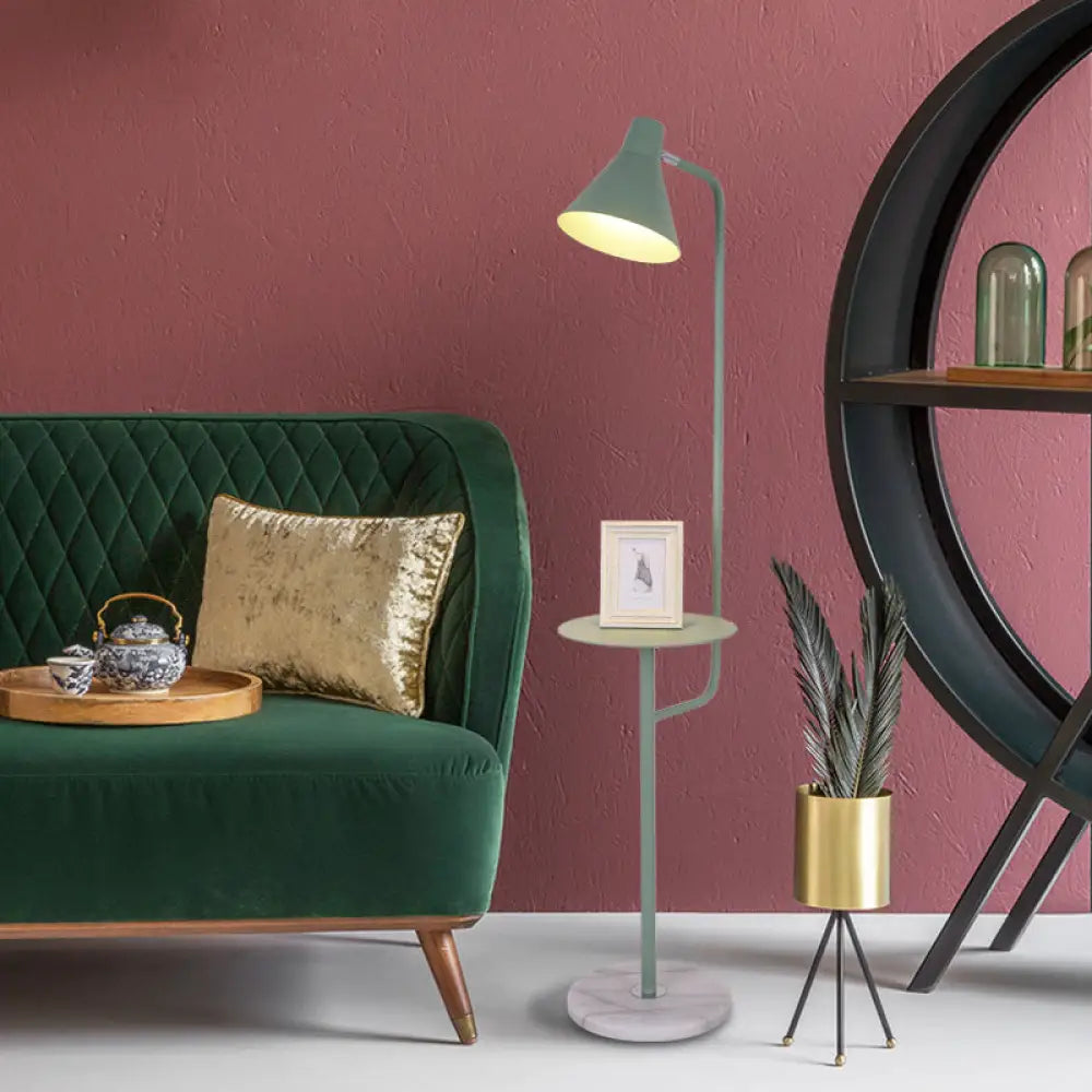metal table lamps with a matte black finish for a sleek appearancemetal table lamps with a matte black finish for a sleek appearanceMacaron 1-Bulb Rotatable Floor Lamp with Metal Shade - Funnel Shaped Standing Light Fixture