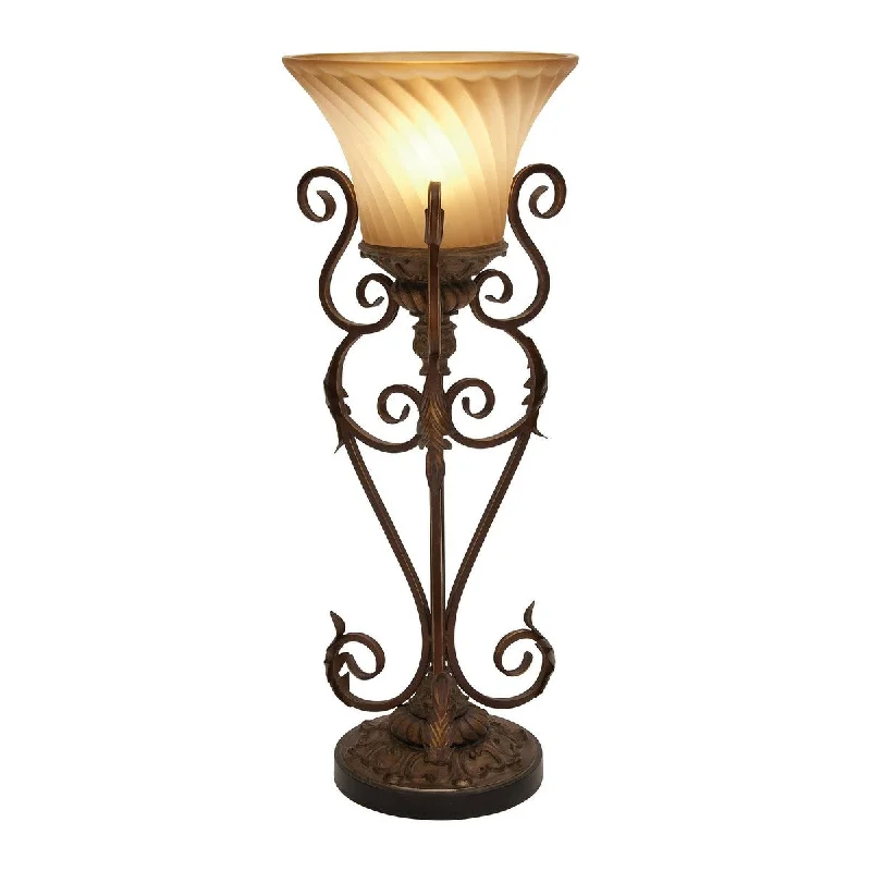 rustic farmhouse table lamps for cozy kitchensrustic farmhouse table lamps for cozy kitchensMetal Antique Style Room Uplight with Scrolls - Set of 2 Brown - Roche River Decor