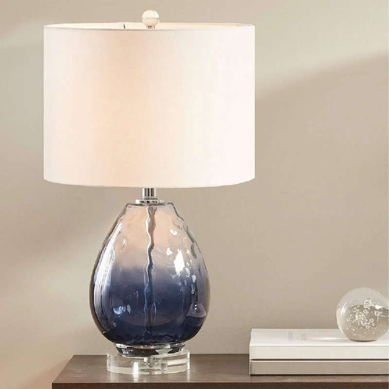 crystal table lamps with dazzling prisms for a glamorous effectcrystal table lamps with dazzling prisms for a glamorous effectModern simple style glass lamp - dark blue