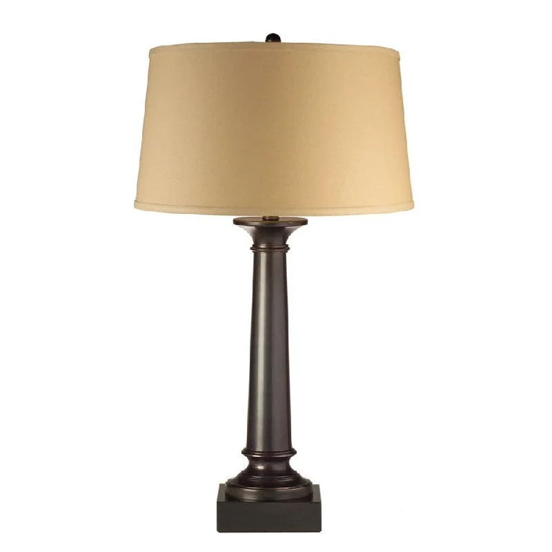 fabric table lamps with a linen shade for a relaxed and breathable lookfabric table lamps with a linen shade for a relaxed and breathable lookMr. Lamp and Shade #QT-1601 32-inch Bronze Tapered Column Metal Table Lamp