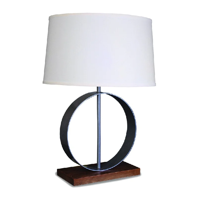 leather table lamps with a distressed texture for a rugged charmleather table lamps with a distressed texture for a rugged charmMr. Lamp and Shade #QT-1626 28-inch Old Iron Circle Metal and Wood Table Lamp