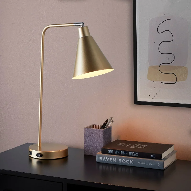 industrial style table lamps with exposed bulbs for loft apartmentsindustrial style table lamps with exposed bulbs for loft apartmentsPorch & Den Pix 19" Metal Task Lamp with USB