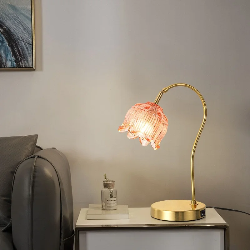 mid century modern table lamps with iconic designs for a stylish studymid century modern table lamps with iconic designs for a stylish studyRomision Table Lamps Modern Floral Shape with Glass Lampshade