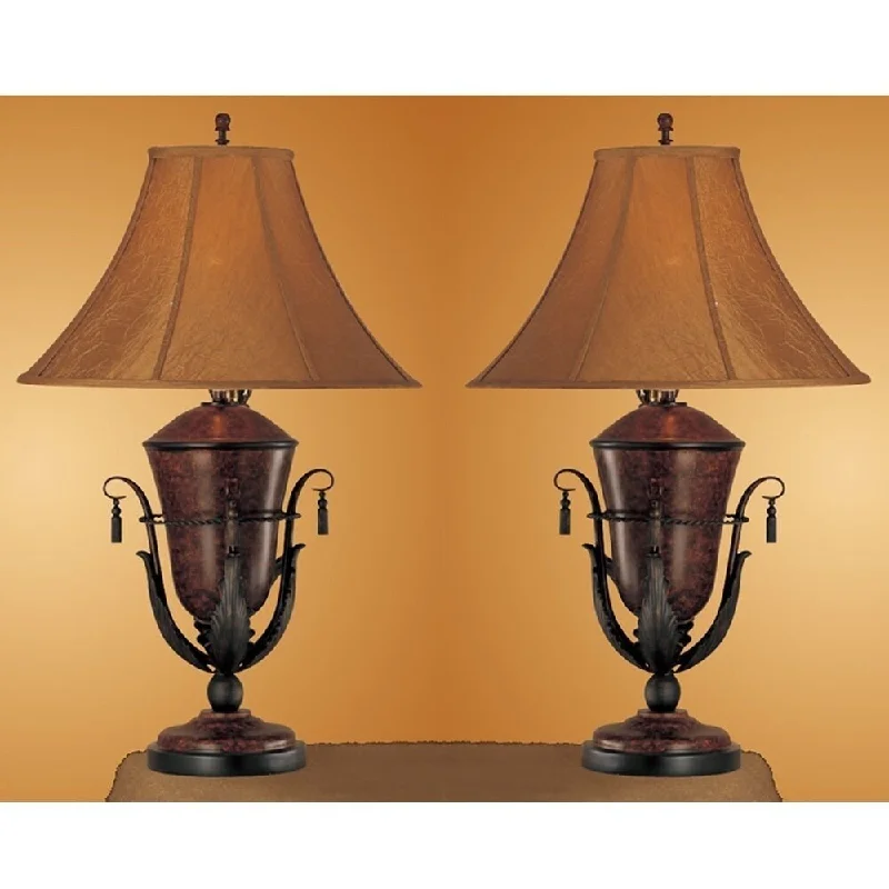 ceramic table lamps with hand painted designs for an artistic touchceramic table lamps with hand painted designs for an artistic touchSet of 2 Table Lamps in Bronze Finish, Multi