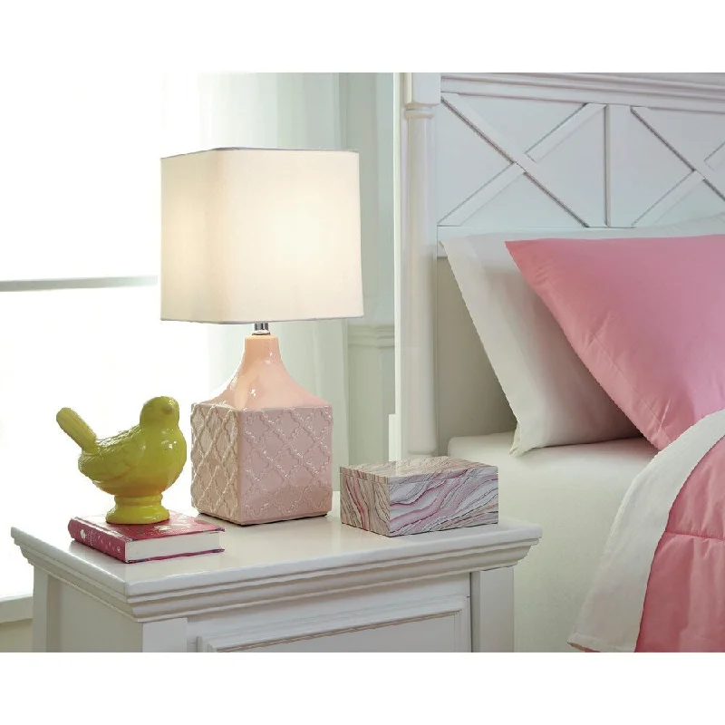 leather table lamps with a distressed texture for a rugged charmleather table lamps with a distressed texture for a rugged charmSimmone Pink Ceramic Table Lamp