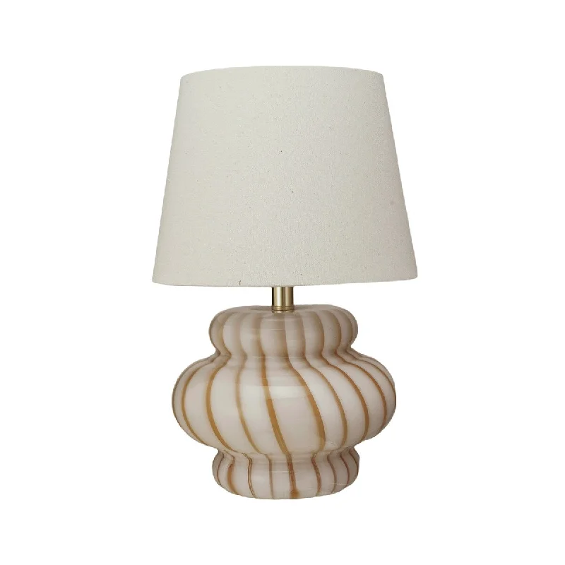 wooden table lamps with natural grain for a warm and organic feelwooden table lamps with natural grain for a warm and organic feelSunbeam Striped Hand-Blown Art Glass Table Lamp