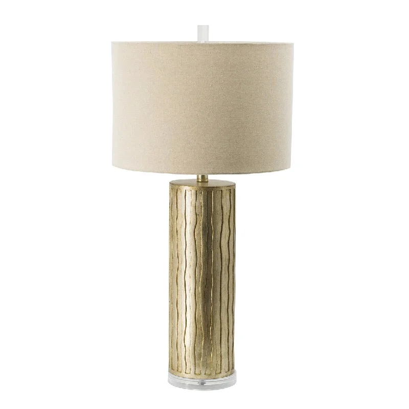 metal table lamps with a matte black finish for a sleek appearancemetal table lamps with a matte black finish for a sleek appearanceTall Cylinder Table Lamp with Beige Drum Shade