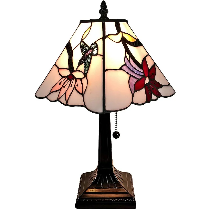coastal style table lamps with nautical elements for beach housescoastal style table lamps with nautical elements for beach housesTiffany Style Mini Accent Lamp Mission 15" Tall Stained Glass Pink Hummingbird Nightstand Office AM211TL08B Amora Lighting