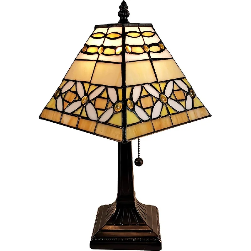 ceramic table lamps with hand painted designs for an artistic touchceramic table lamps with hand painted designs for an artistic touchTiffany Style Mini Accent Lamp Mission 15" Tall Stained Glass White Nightstand Bedroom Office Handmade AM207TL08B Amora Lighting