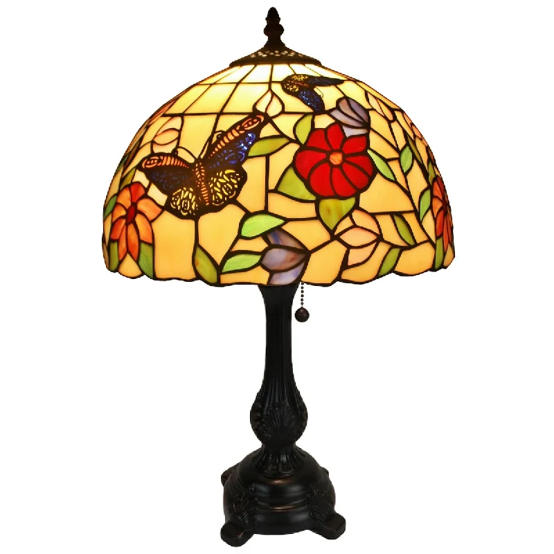 coastal style table lamps with nautical elements for beach housescoastal style table lamps with nautical elements for beach housesTiffany Style Table Lamp 19" Tall Stained Glass White Flower Butterfly Nightstand Bedroom Handmade AM061TL12B Amora Lighting