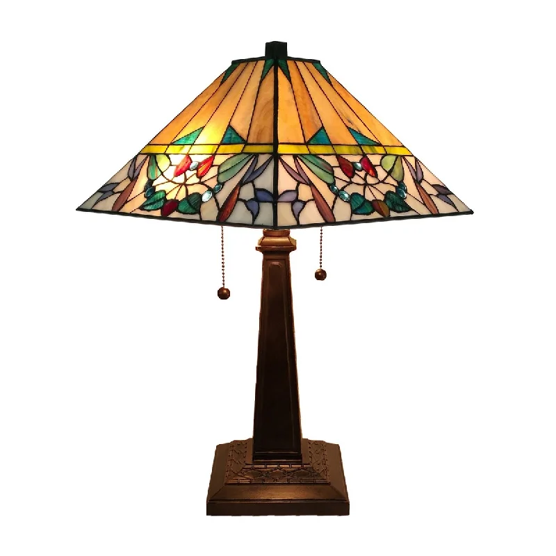 metal table lamps with a matte black finish for a sleek appearancemetal table lamps with a matte black finish for a sleek appearanceTiffany Style Table Lamp Mission 22" Tall Stained Glass White Decor Night Stand Bedroom Handmade AM309TL14B Amora Lighting