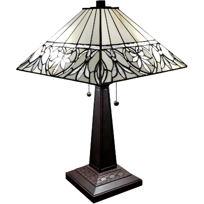 coastal style table lamps with nautical elements for beach housescoastal style table lamps with nautical elements for beach housesTiffany Style Table Lamp Mission 22" Tall Stained Glass White Flower Night Stand Bedroom Handmade AM303TL14B Amora Lighting