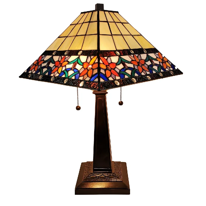 coastal style table lamps with nautical elements for beach housescoastal style table lamps with nautical elements for beach housesTiffany Style Table Lamp Mission 23" Tall Stained Glass White Decor Nightstand Bedroom Office Handmade AM242TL14B Amora Lighting
