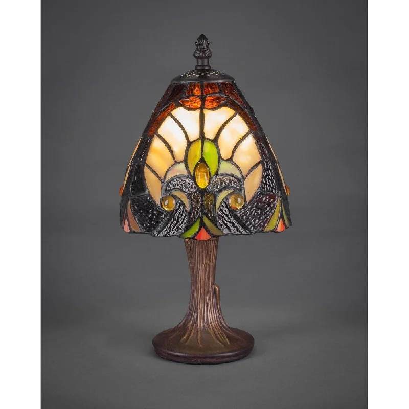 coastal style table lamps with nautical elements for beach housescoastal style table lamps with nautical elements for beach housesToltec 1 Light Tiffany Accent Lamp Shown In Dark Granite Finish With 6.25" Ivory Cypress Tiffany Glass