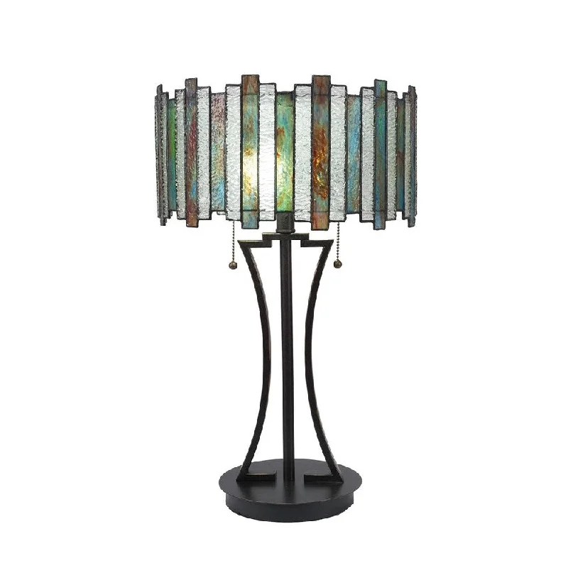 coastal style table lamps with nautical elements for beach housescoastal style table lamps with nautical elements for beach housesToltec 2 Light Table Lamp Shown In Dark Granite Finish With 16" Art Glass Shade