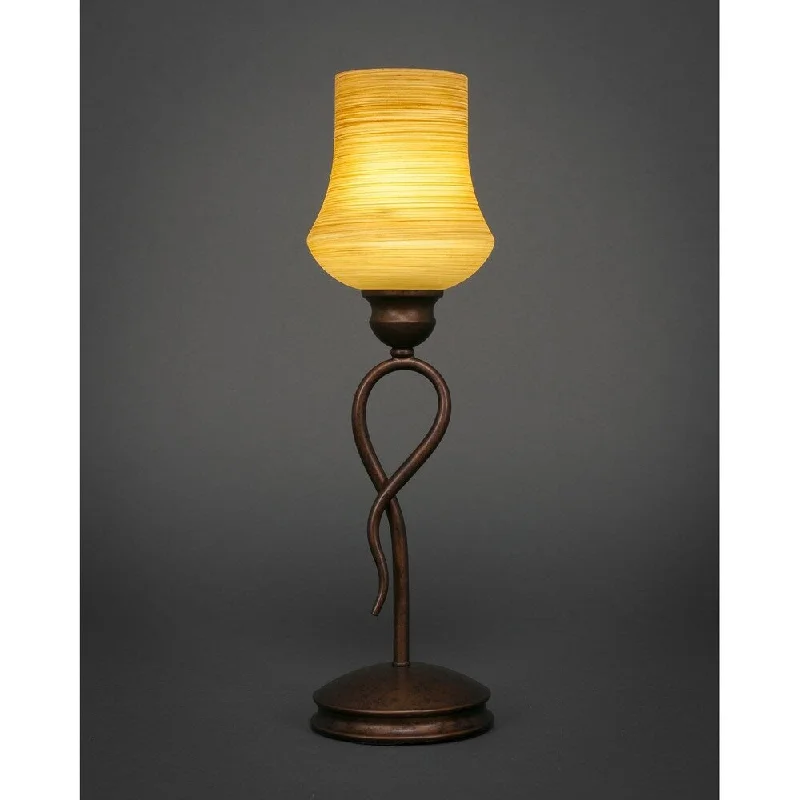 leather table lamps with a distressed texture for a rugged charmleather table lamps with a distressed texture for a rugged charmToltec Leaf 1 Light Accent Lamp Shown In Bronze Finish With 5.5" Zilo Cayenne Linen Glass Shade