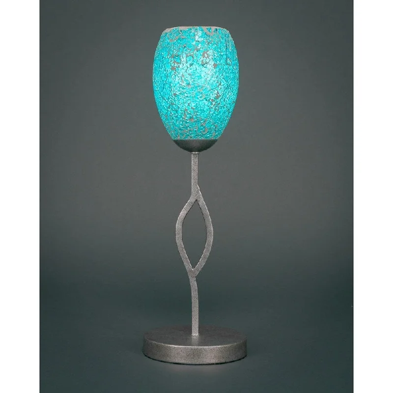 asian inspired table lamps with bamboo accents for a zen atmosphereasian inspired table lamps with bamboo accents for a zen atmosphereToltec Revo 1 Light Accent Lamp Shown In Aged Silver Finish With 5" Turquoise Fusion Glass Shade